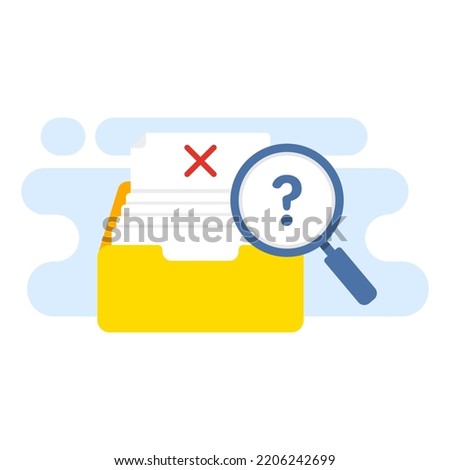 document, data, file not found concept illustration flat design vector eps10. modern graphic element for landing page, empty state ui, infographic, icon, etc