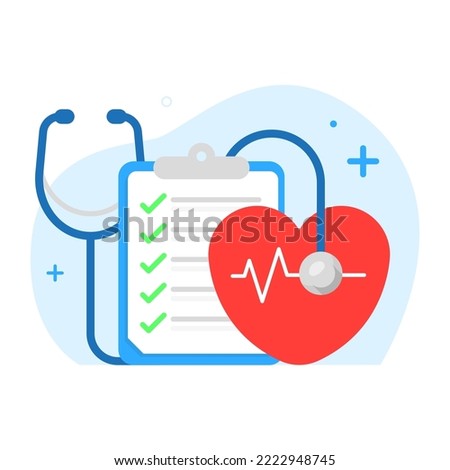 heart medical examination concept illustration flat design vector eps10. modern graphic element for landing page, empty state ui, infographic, icon