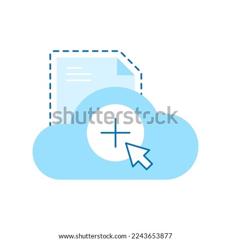 click to upload, add file button concept illustration flat design vector eps10. modern graphic element for landing page, empty state ui, infographic, icon
