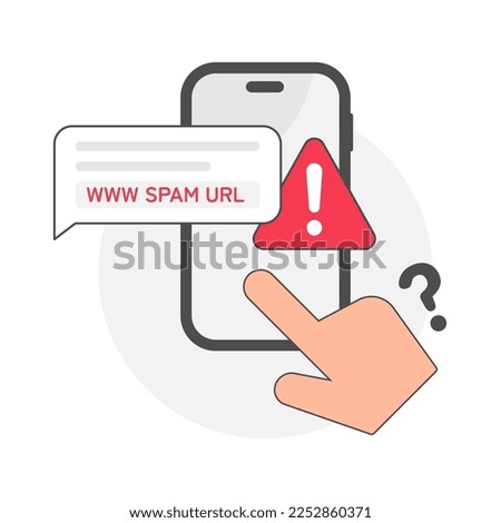 do not tab malicious link message on the smartphone concept illustration flat design vector eps10. simple, modern graphic element for landing page, empty state ui, infographic