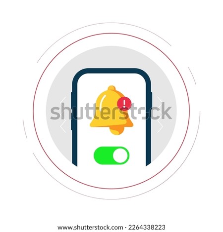 turn on, allow bell notification on smartphone concept illustration flat design vector eps10. modern graphic element for landing page, empty state ui, infographic, icon