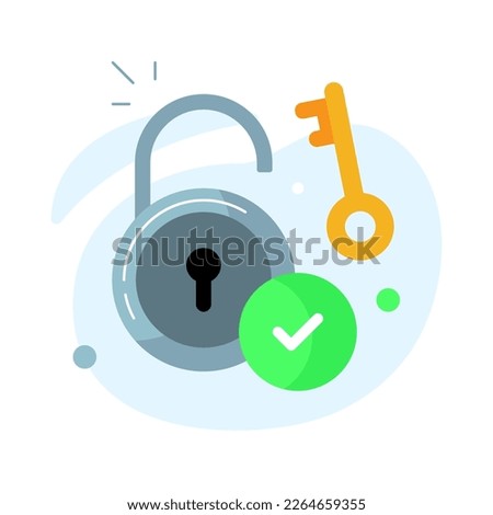unlock, password correct, success login concept illustration flat design vector eps10. modern graphic element for landing page, empty state ui, infographic, icon
