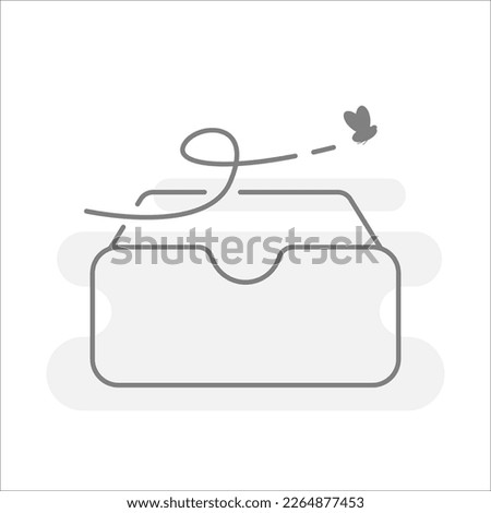 No file or document, empty cabinet box concept illustration line icon design vector eps10