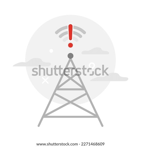 no internet connection with tower concept illustration flat design vector eps10. modern graphic element for landing page, empty state ui, infographic, icon