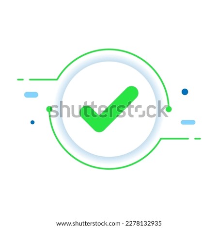 check mark, done concept illustration flat design vector eps10. modern graphic element for landing page, button, empty state ui