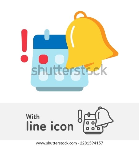 don't miss the date, turn on notification  concept illustration flat design editable vector eps10. with outline icon