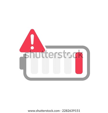 low battery warning concept illustration flat design vector eps10. modern graphic element for landing page, empty state ui, infographic, icon