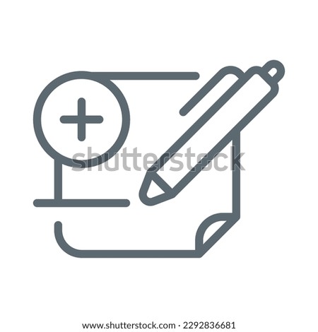 add new note button concept illustration line icon design editable vector eps10