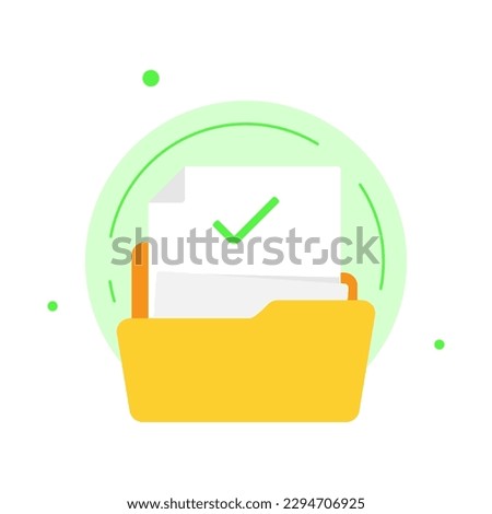 document file data successfully uploaded, submitted, approved concept illustration flat design vector eps10. modern graphic element for landing page, empty state ui, infographic, icon