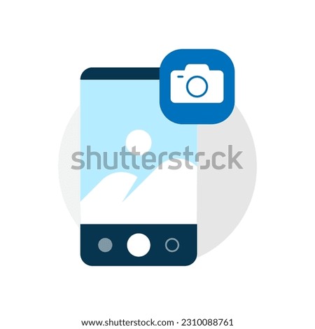 smartphone camera access permission concept illustration flat design vector eps10. modern graphic ui element for app, infographic, icon