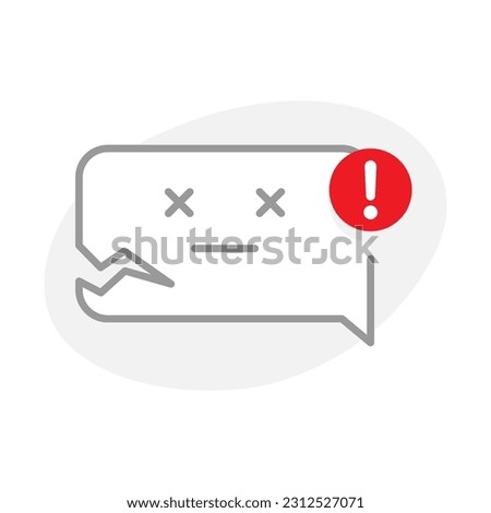 failed to send message concept illustration flat design vector eps10. simple and modern graphic element for landing page ui, infographic, icon, pop up message information