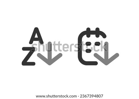 Sort by name and date concept illustration line icon design editable vector