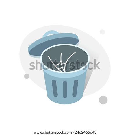 Successfully free up device storage. clear data and cache. empty trash can concept illustration flat design. simple modern graphic element for empty state ui, infographic, icon