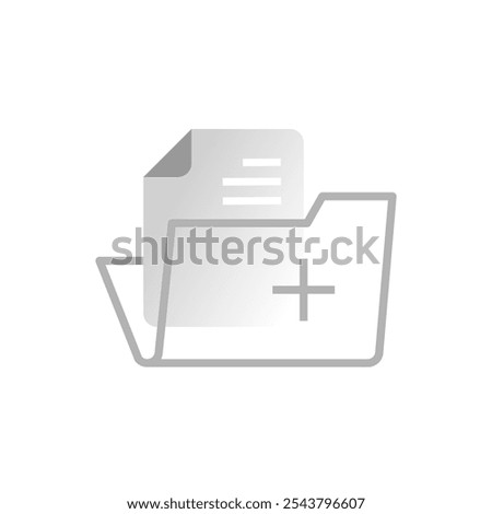 illustration featuring a silhouette of a document and line icon of a folder, designed to represent the Add Document, File or Data button