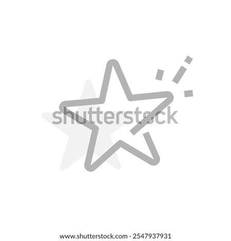 illustration of a star silhouette, empty page or section due to no saved or marked items. for use in mobile apps, websites, or any digital interface to indicate a lack of saved content or bookmarks