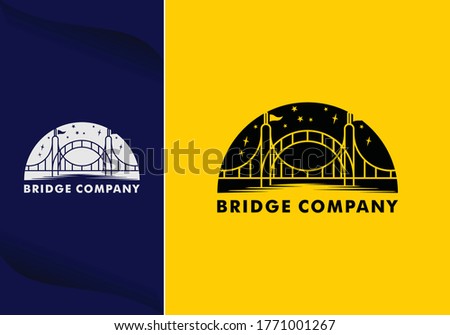 abstract bridge logo design template emblem symbol