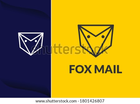 luxury and elegant fox head. logo design concept for technology, Mail service. information and business company