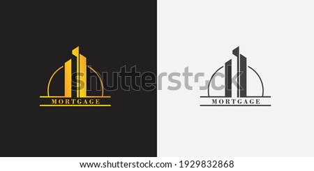 Real estate vector logo icon , building in Gold color