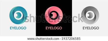 Abstract eye logo. Corporate identity design element. Retina circle scanner, personality eye identification, iris id lock logotype idea. Security, protect concept. Eye Vector icon.