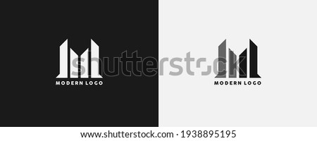 MODERN LOGO Letter M Building Vector Logo Template