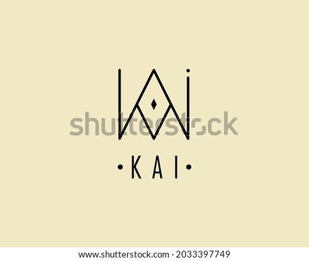 logo name Kai usable design for private logo, business name card web icon, social media icon