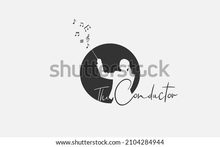 Conductor with a conductors baton woman vector image