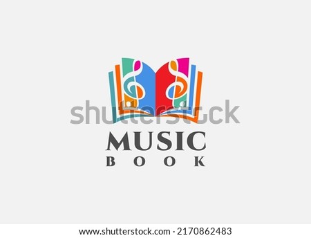 music book logo design template vector illustration