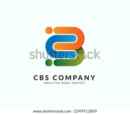 logotype letter CBS logo design template illustration