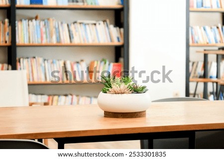 Similar – Image, Stock Photo flower vase and coffee cup on the balcony