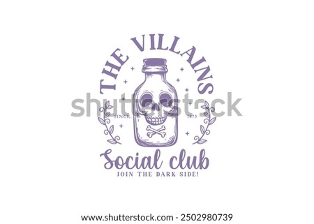 The Villains social club, Halloween Witch Club Sublimation T shirt Design