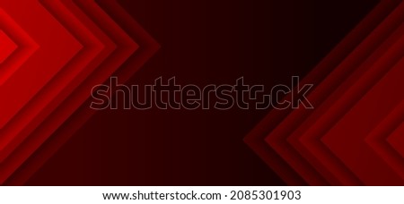 High-tech abstract background banner. Red gradient arrowhead pattern. Designs for card, cover, poster, flyer, backdrop, wall. Vector illustration.