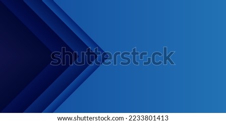 Gradient paper cut abstract background. Blue arrowhead right triangle. Design element for template, card, cover, banner, poster, backdrop, wall. Vector illustration.