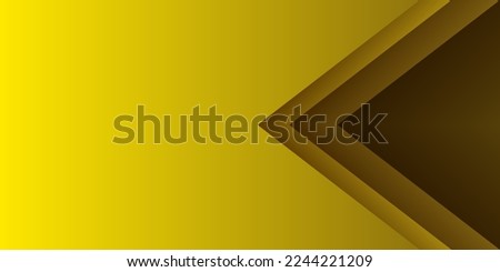 Gradient paper cut abstract background. Yellow arrowhead right triangle. Design element for template, card, cover, banner, poster, backdrop, wall. Vector illustration.