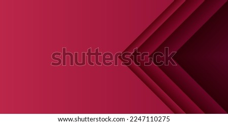 3D gradient abstract background. Paper cut triangle pattern with red layers. Color of the year 2023 viva magenta. Design element for card, cover, banner, poster, backdrop, wall. Vector illustration.