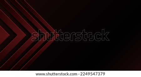 5 layer right angled triangle, red arrowhead. 3D gradient abstract background. Design element for template, card, cover, banner, poster, backdrop, wall. Vector illustration.