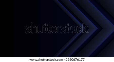 Dark gradient abstract background. Blue arrowhead right triangle. Design element for template, card, cover, banner, poster, backdrop, wall. Vector illustration.