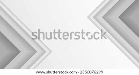 Gray multilayered right triangle. White gradient paper cut abstract background. Design element for template, card, cover, banner, poster, backdrop, wall. Vector illustration.