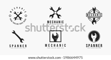Set of spanner logo vector symbol illustration design. spanner logo concept