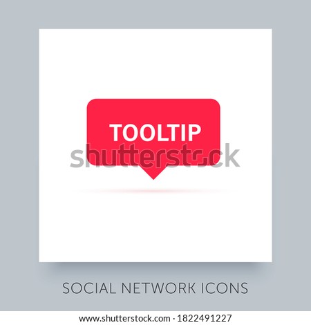 Social network icon. UX UI design tooltip element. Symbol for web site and mobile application. Notification vector icon.