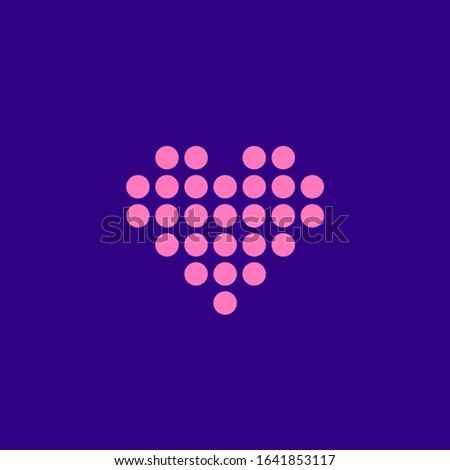 Heart icon logo from circle dots .