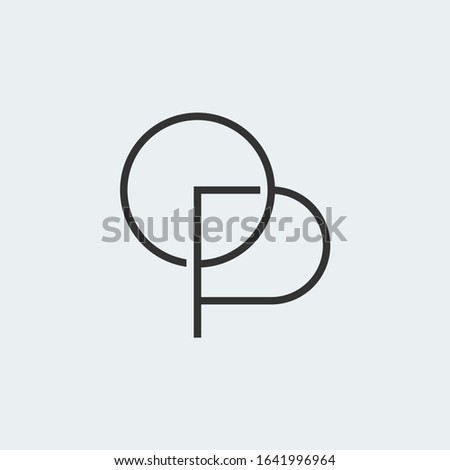 O & P monogram minimalist logo. Foto stock © 