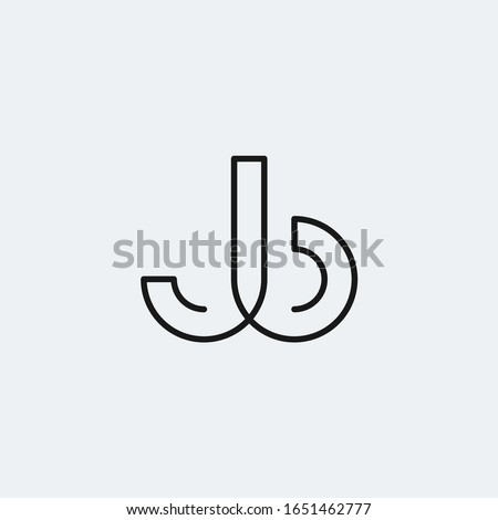 JB letter monogram linear logo in monochrome. Stock fotó © 