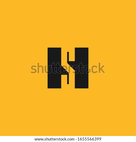 HS or SH monogram logo - negative space.