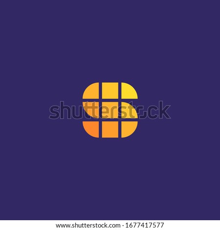 S letter logo with squares grid