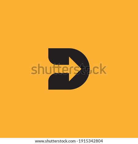 D letter logo with arrow inside