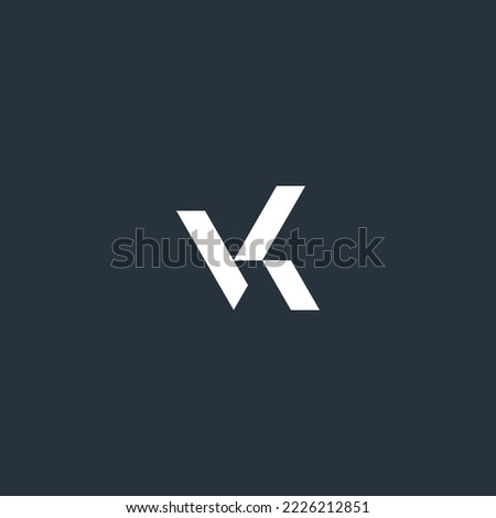 VK monogram logo angular style with black and white