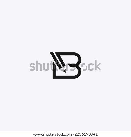 B letter initial logo with pencil incorporated - black and white