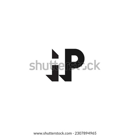 HP monogram logo in negative space style - black and white.
