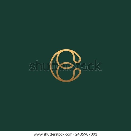 CE or EC monogram logo with luxurious gold color