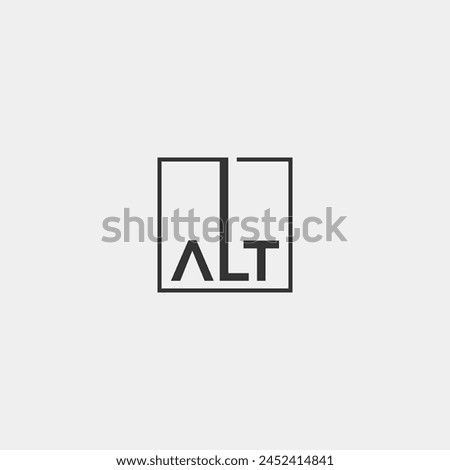 ALT logo letters inside square frame in contemporary black and white style